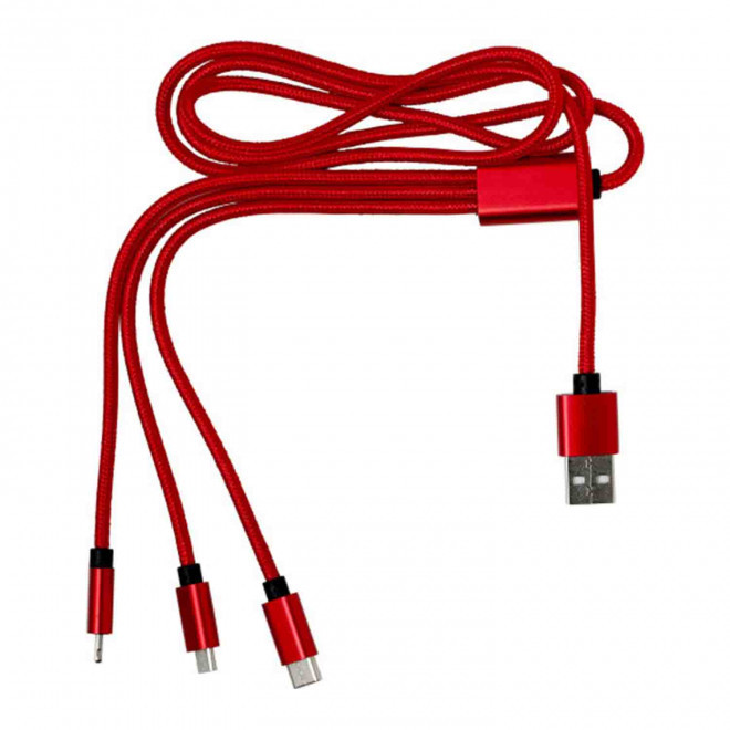 CABLE DE CHARGE PERSONNALISABLE 'FIBOU'  - rouge