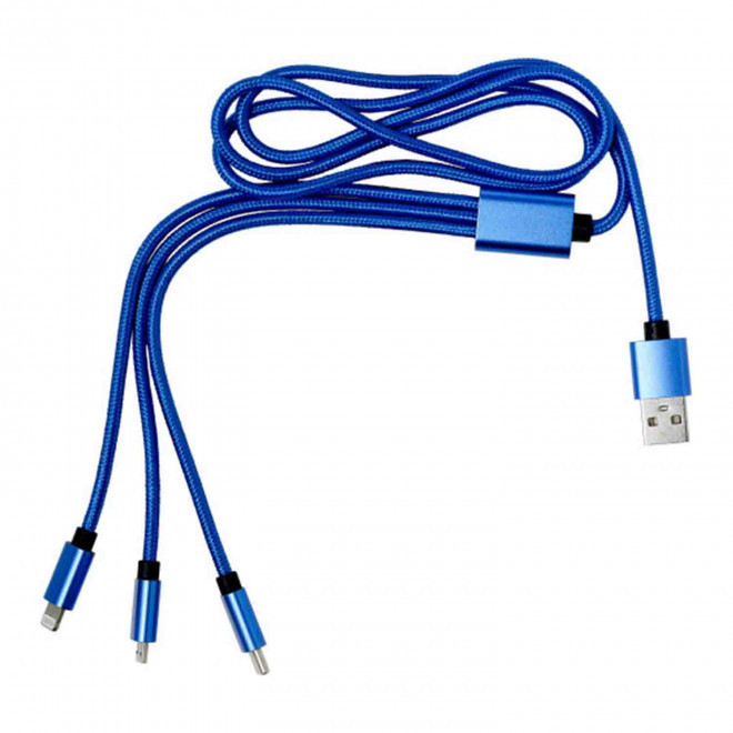 CABLE DE CHARGE PERSONNALISABLE 'FIBOU'  - bleu
