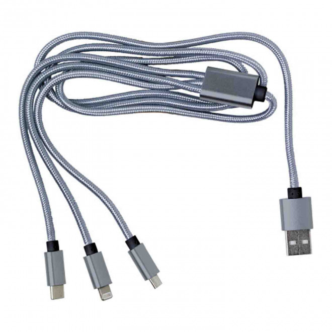 CABLE DE CHARGE PERSONNALISABLE 'FIBOU'  - argenté