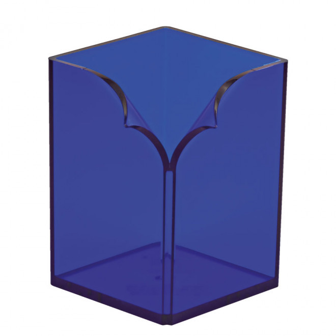 POT À CRAYONS PERSONNALISÉ 'JIMY' - bleu foncé transparent