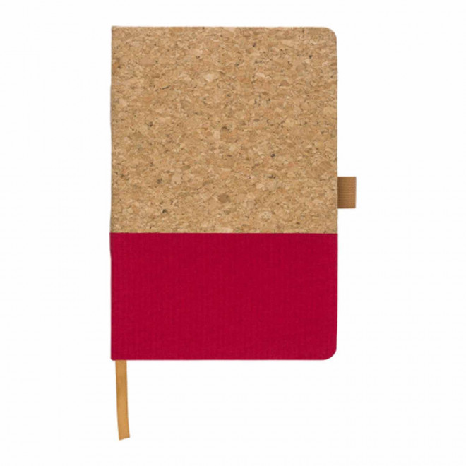 CARNET A5 PERSONNALISABLE LIEGE COTON 'NATURON COLOR' - rouge