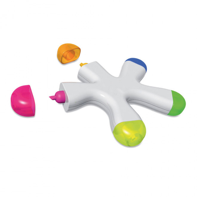 SURLIGNEUR 5 COULEURS PERSONNALISABLE 'OCTOPUS' - blanc