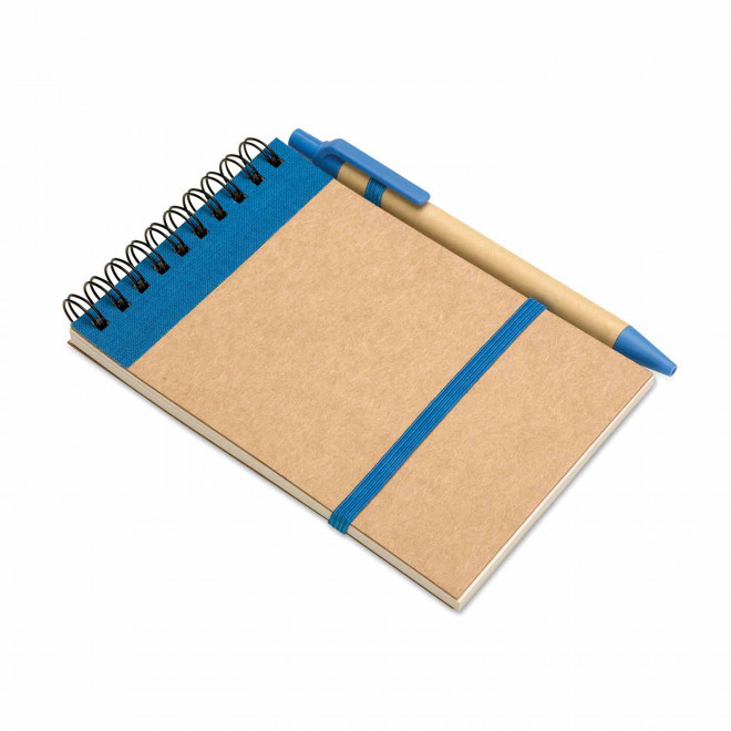 RAPIDE 4J - BLOC NOTES+STYLO 'PAPYRUS' NON LIGNE - bleu