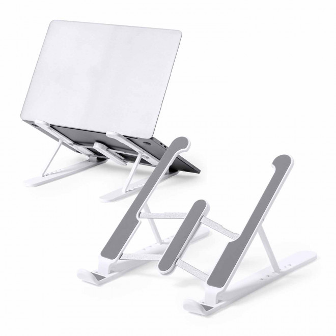 SUPPORT ORDINATEUR PORTABLE PERSONNALISABLE 'STOTTE' - argenté