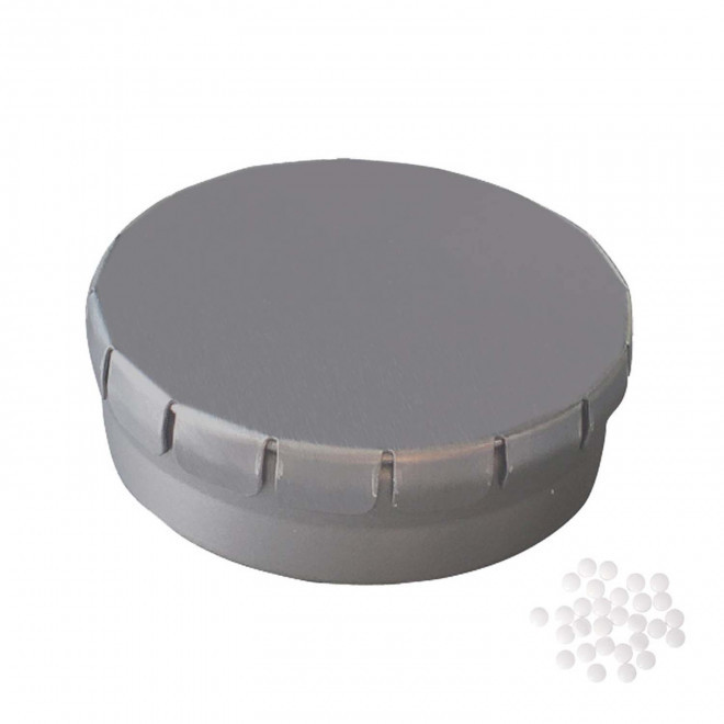 EXPRESS 48H - BOÎTE À BONBONS PUBLICITAIRE 'CLIC CLAC' - argenté mat