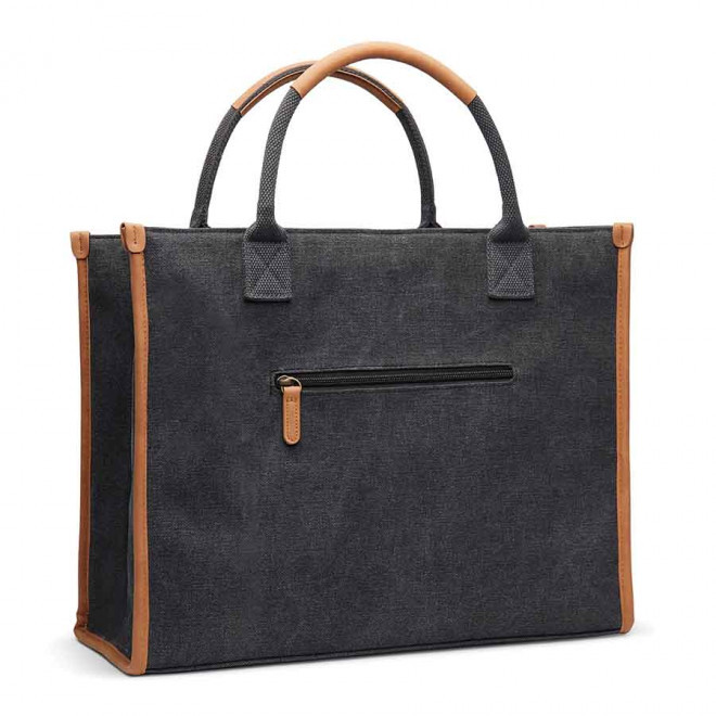 CABAS PERSONNALISABLE EN TOILE RECYCLEE 'MASTY' - noir