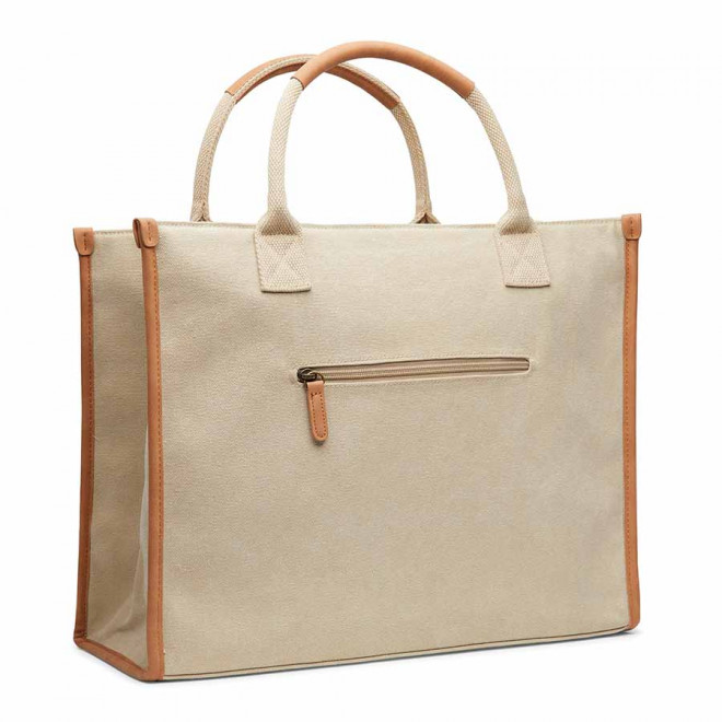 CABAS PERSONNALISABLE EN TOILE RECYCLEE 'MASTY' - beige
