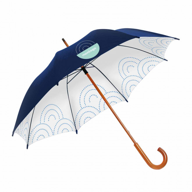 PARAPLUIE PERSONNALISABLE CANNE BOIS 'PARACOLOR' - blanc