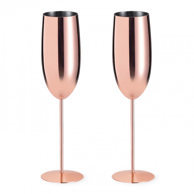 SET DE 2 VERRES PERSONNALISABLES 'GOLDY' - or rose