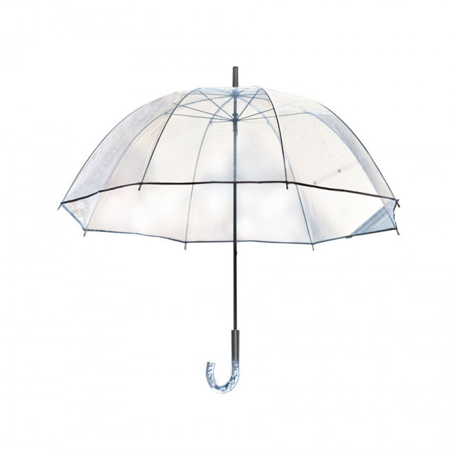 PARAPLUIE PERSONNALISÉ CLOCHE MANCHE CANNE 'BLACKBURN' - transparent
