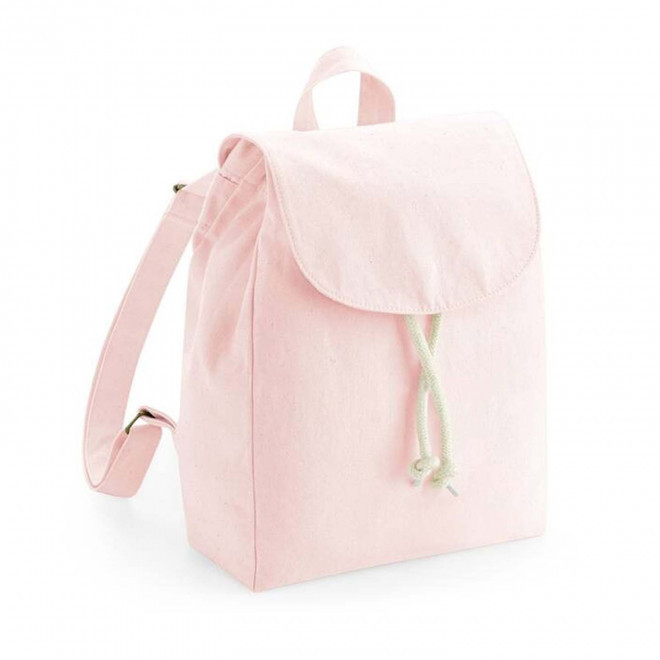 MINI SAC A DOS COTON ORAGANIQUE PERSONNALISABLE 'MATE' - rose pastel