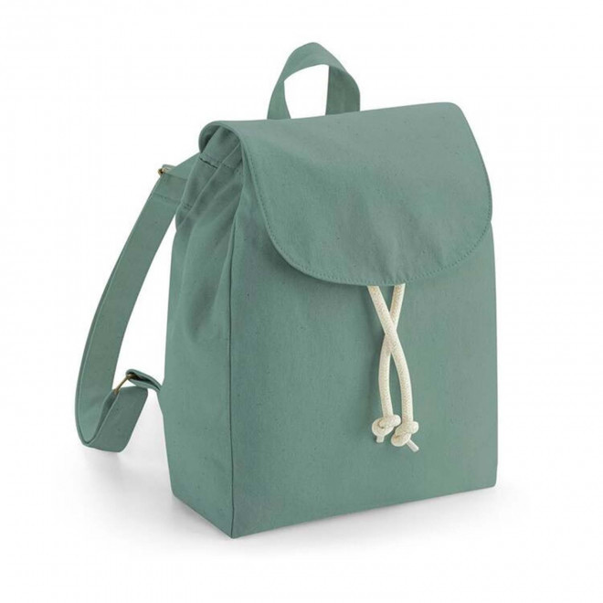 MINI SAC A DOS COTON ORAGANIQUE PERSONNALISABLE 'MATE' - sauge