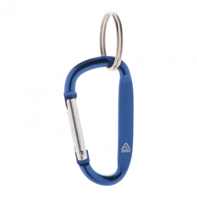 PORTE-CLES PUBLICITAIRE MOUSQUETON 'WALL RECYCLED' - bleu royal