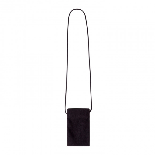 LANYARD PERSONNALISABLE POUR TELEPHONE EFFET VELOURS 'BOLSA' - noir