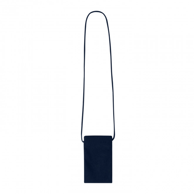 LANYARD PERSONNALISABLE POUR TELEPHONE EFFET VELOURS 'BOLSA' - marine
