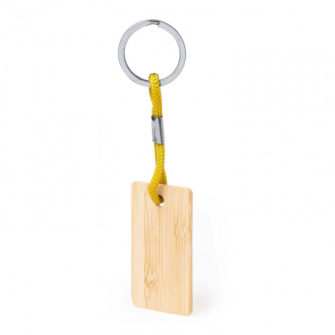PORTE-CLE BAMBOU PERSONNALISABLE 'MANZI' - jaune