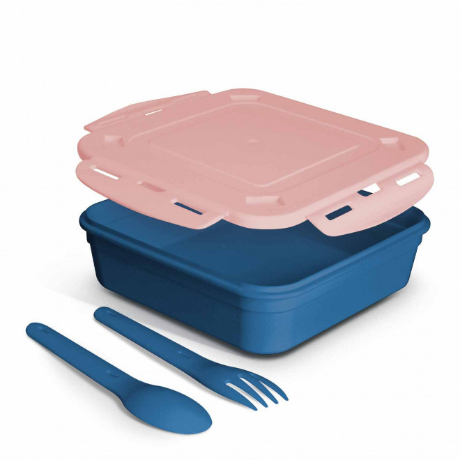 LUNCH BOX PERSONNALISABLE 'PASTO' - bleu/rose