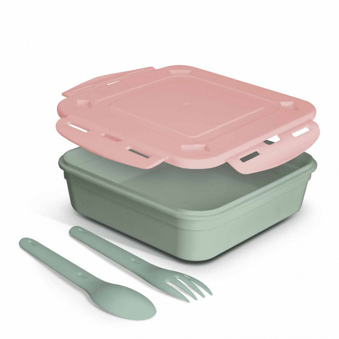 LUNCH BOX PERSONNALISABLE 'PASTO' - vert/rose