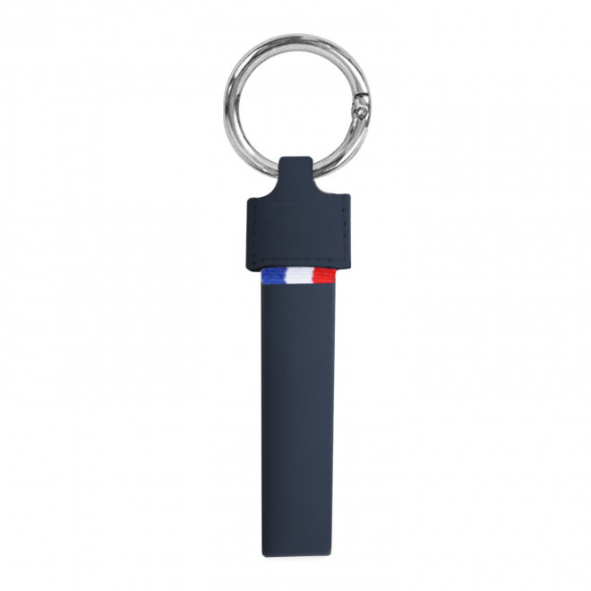 PORTE-CLES PUBLICITAIRE AUTOMOBILE 'POTI AUTOMOBILE RECYCLE' - bleu jean