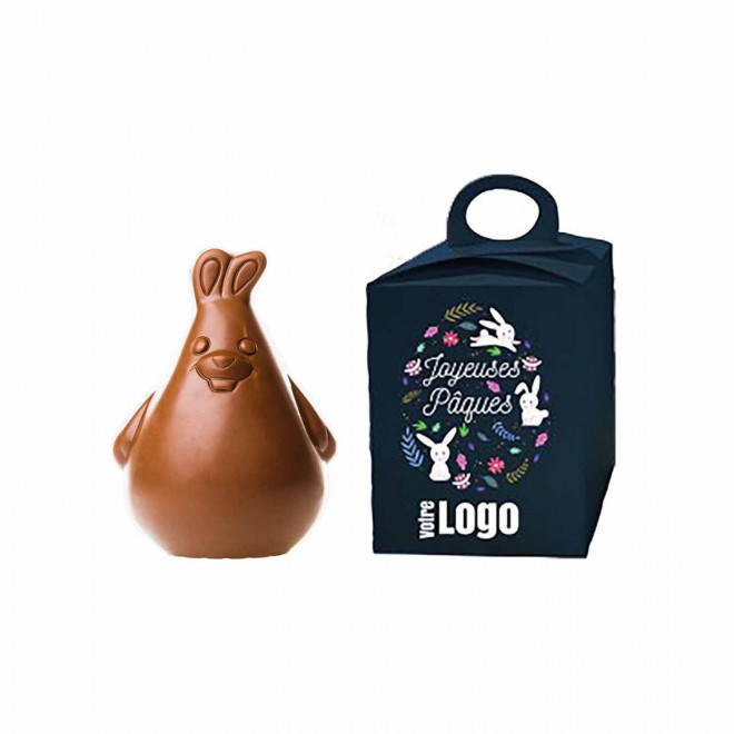 MOULAGE EN CHOCOLAT BIO NOIR OU AU LAIT PERSONNALISÉ LPCC® 'CHOCO' - lapin chocolat lait