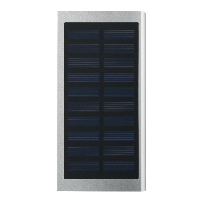 BATTERIE DE SECOURS PUBLICITAIRE SOLAIRE 8000 MAH 'POWERSHINE' - argenté