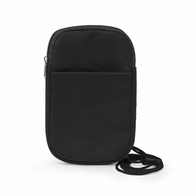 SACOCHE TELEPHONE VELOURS PERSONNALISABLE 'BUDINSKY' - noir