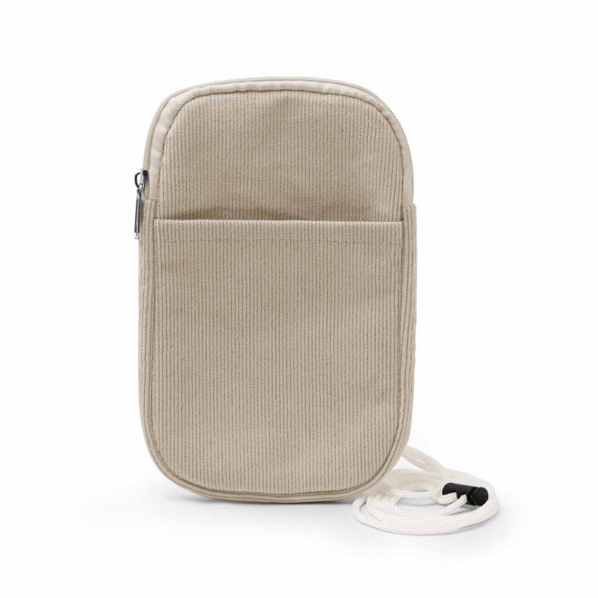 SACOCHE TELEPHONE VELOURS PERSONNALISABLE 'BUDINSKY' - beige