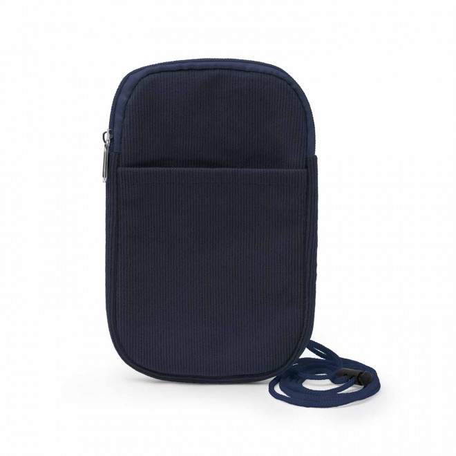 SACOCHE TELEPHONE VELOURS PERSONNALISABLE 'BUDINSKY' - marine