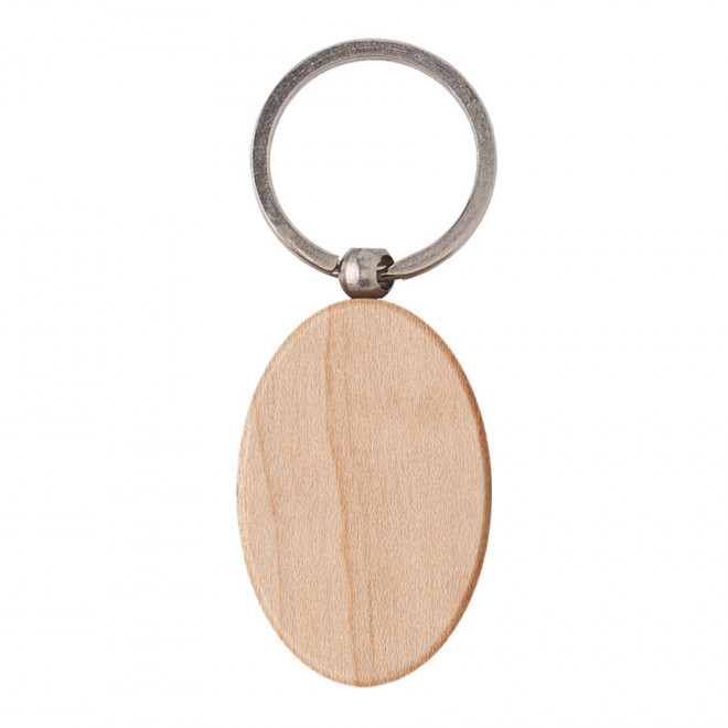 PORTE-CLÉS PERSONNALISÉ EN BOIS 'WOODIE' - ovale