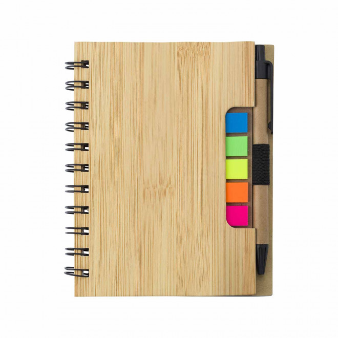 CARNET BAMBOU AVEC STYLO PERSONNALISABLE 'WHIM STICK' - brun
