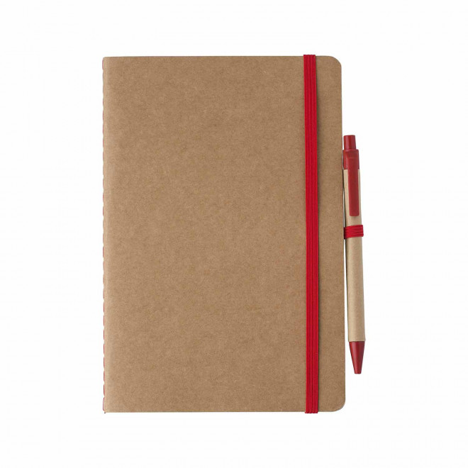 CARNET A5 AVEC STYLO PERSONNALISABLE 'ISIS STYLO' - rouge