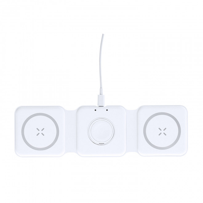 CHARGEUR INDUCTION PLIABLE 15W PERSONNALISABLE 'PIEGO 3' - blanc