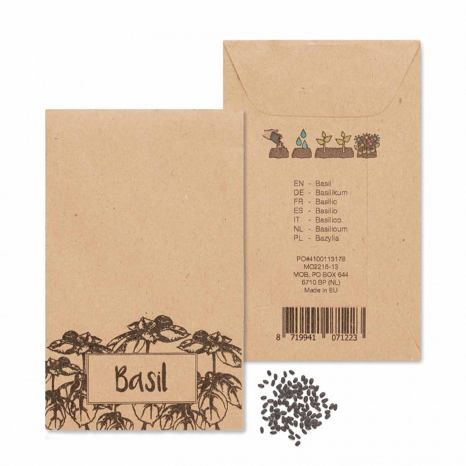SACHET DE GRAINES PERSONNALISABLE FLEURS 'FLAURE' - basilic