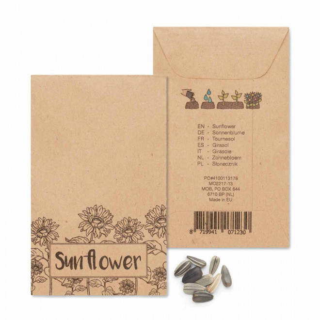 SACHET DE GRAINES PERSONNALISABLE FLEURS 'FLAURE' - tournesol