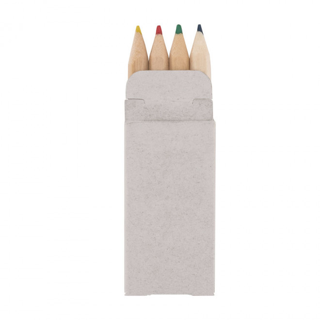 ÉTUI PERSONNALISABLE DE 4 MINI CRAYONS DE COULEUR 'MATHILDA' - gris