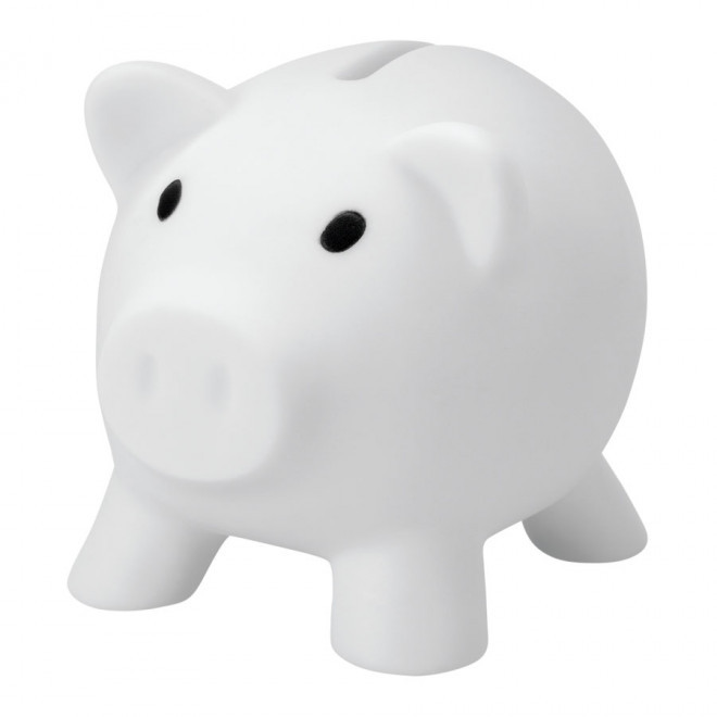 TIRELIRE PERSONNALISÉE EN FORME DE COCHON 'PIGGY' - blanc