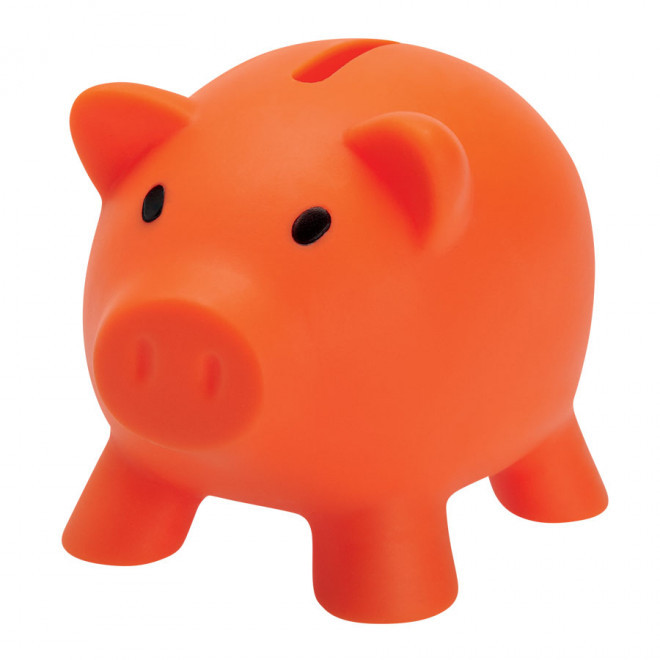 TIRELIRE PERSONNALISÉE EN FORME DE COCHON 'PIGGY' - orange