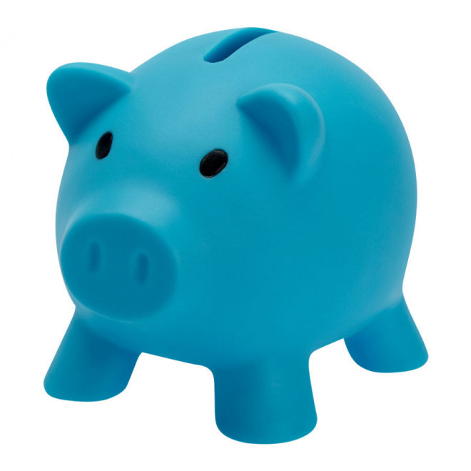 TIRELIRE PERSONNALISÉE EN FORME DE COCHON 'PIGGY' - bleu clair