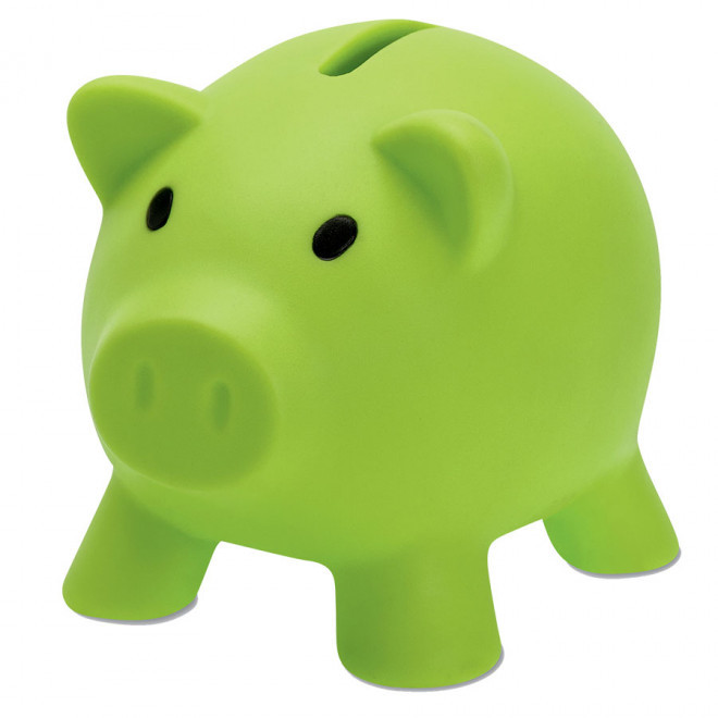 TIRELIRE PERSONNALISÉE EN FORME DE COCHON 'PIGGY' - vert