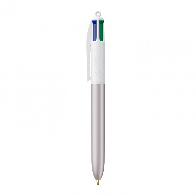 EXPRESS 72H - STYLO BIC® PERSONNALISABLE 4 COULEURS 'GLACE' - blanc/argenté