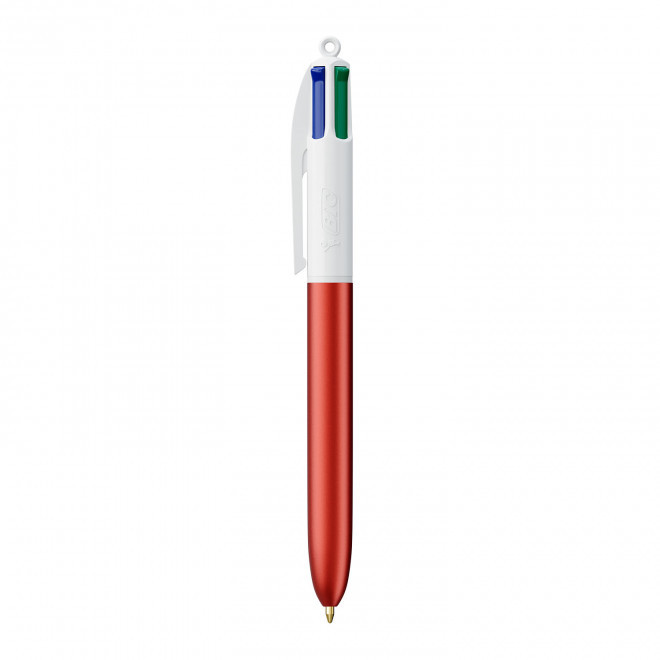 EXPRESS 72H - STYLO BIC® PERSONNALISABLE 4 COULEURS 'GLACE' - blanc/rouge