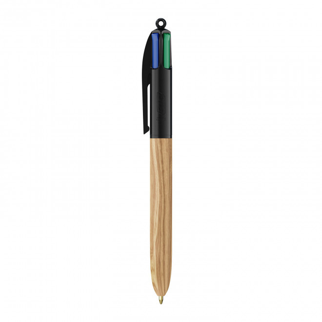 EXPRESS 72H - STYLO BIC® 4 COULEURS 'WOOD STYLE'  - noir/bois