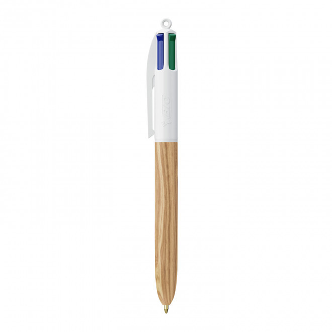 EXPRESS 72H - STYLO BIC® 4 COULEURS 'WOOD STYLE'  - blanc/bois