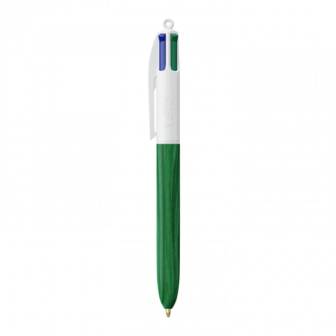 EXPRESS 72H - STYLO BIC® 4 COULEURS 'WOOD STYLE'  - blanc/vert