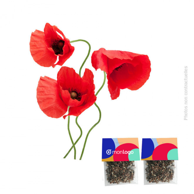 SACHET DE GRAINES PERSONNALISABLE 'SEEDY' - coquelicot