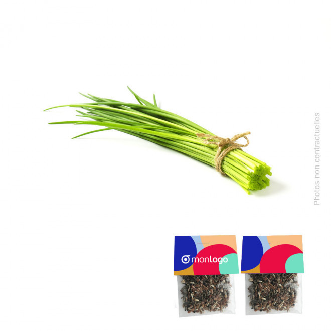 SACHET DE GRAINES PERSONNALISABLE 'SEEDY' - ciboulette