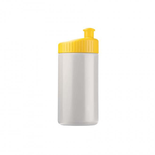 GOURDE DE SPORT PUBLICITAIRE 500ML OPAQUE BLANC 'TRAIL' - jaune