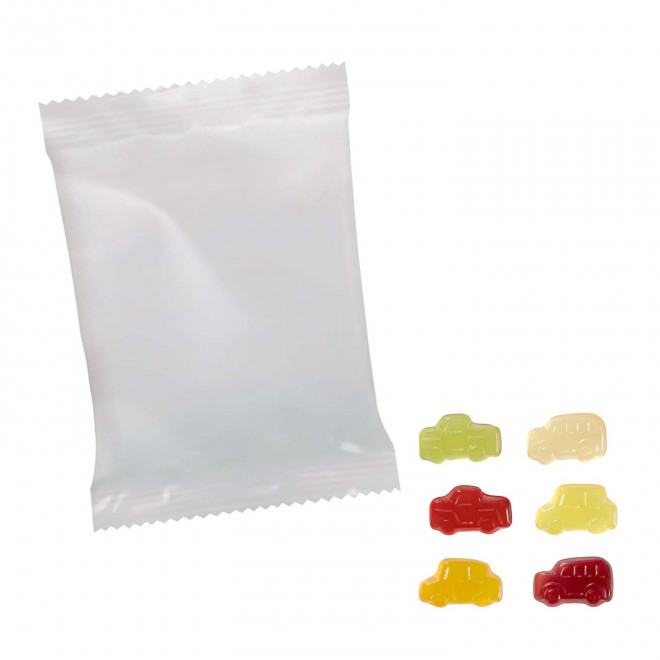 BONBONS GOMME DE FRUITS PERSONNALISABLE 'PIMPY OPAQUE' - voiture