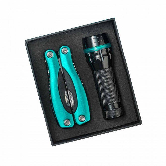 SET DE POCHE MULTIFONCTION PERSONNALISABLE 'RISORZA' - turquoise