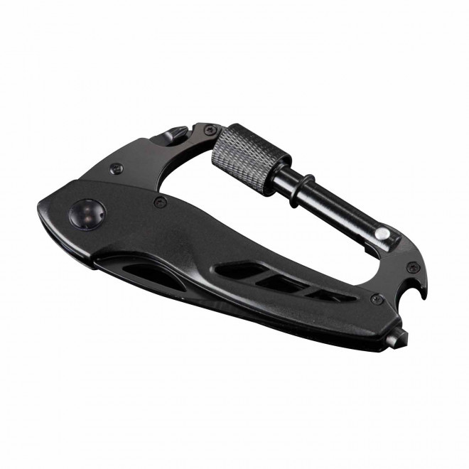 COUTEAU PERSONNALISE PLIABLE MOUSQUETON 'RIGOZA' - noir